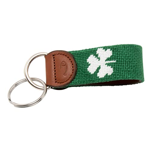 Image of Leather Hand-Stitched Needlepoint Key Fob or Key Chain