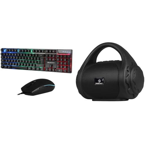Image of Zebronics War Gaming Keyboard and Mouse Combo,Gold Plated USB, Braided Cable,Multicolour LEDs /Gaming