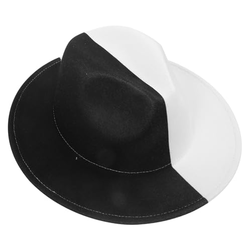 Vintage Dual Color Jazz Hat for Men Stylish Outdoor Accessory with Flat Brim Unique Pattern Soft Material for Retro Fashion and Leisure Wear Multi