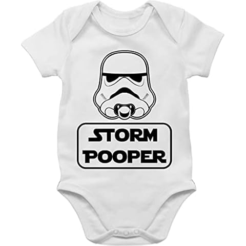 Baby Body Junge Mädchen - Sprüche Baby - Storm Pooper - 1/3 Monate - Weiß - Strampler Nerds spruche Pups Bodys lustige Sachen für sprüchen Babybody beby Spruch babysachen witzige - BZ10 Cover