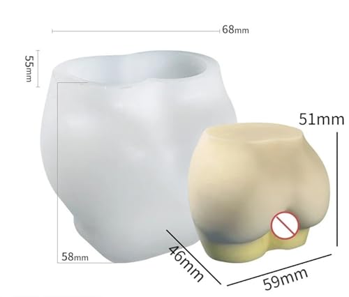 Molde de vela de silicone com bunda grande, molde artístico de resina epóxi para corpo humano, acess