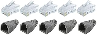 rhinocables RJ45 Cat5e Ends and Boots Crimp Plug End for NETWORK Cable make your own ethernet lead Boots & Ends '20 Pack (10 of each)'