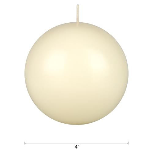 Mega Candles 3 pcs Unscented Ivory Ball Round Candles, Hand Poured Premium Wax Candle 4 Inch x 4 Inch, Home Décor, Wedding Receptions, Occasions, Events, Festivities, Meditations, Relaxation by MEGA CANDLES - Image 2