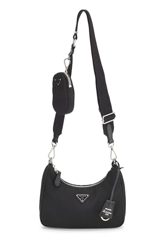 Prada, Pre-Loved Black Tessuto Re-Edition 2005 Hobo Mini, Black