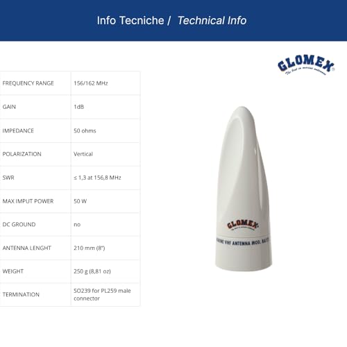 Antenne VHF Glomex pour naviguer en sécurité avec support B intégré