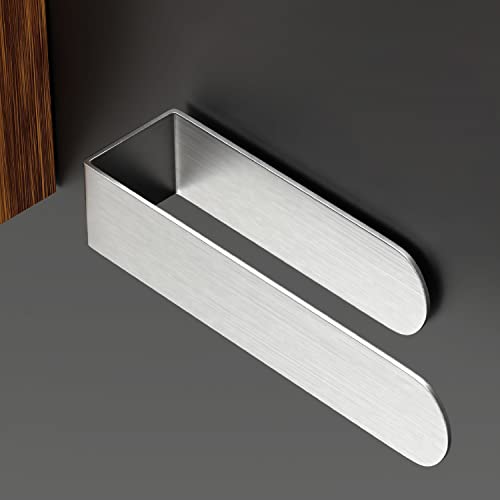 Image of HUFEEOH Hand Towel Holder, Silver Hand Towel Bar, Self Adhesive Bathroom Towel Bar Stick on Wall, Stainless Steel Brushed