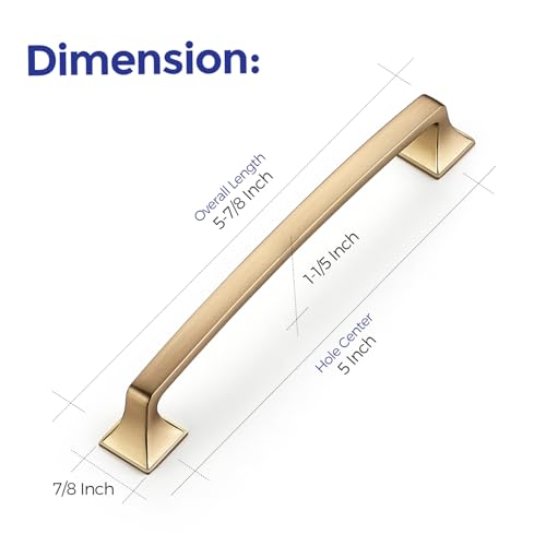 Image of Ravinte Champagne Bronze Square Foot Arch Cabinet Pulls 6-1 /4 Inch 20 Pack
