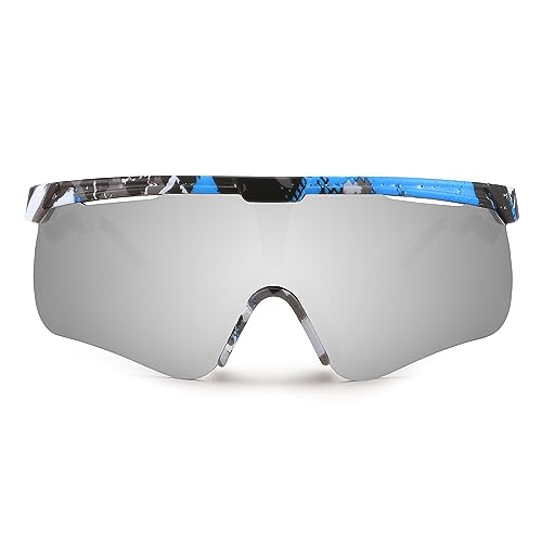 Image of FEISEDY Sunglasses for Men and Women, Polarized Large Retro Rimless Glasses TR90 Frame for Baseball, Cycling, Sports B4073