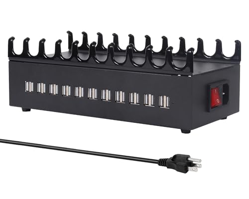 Estación de carga USB de 300 W, estación de carga rápida de escritorio de 22 puertos para...