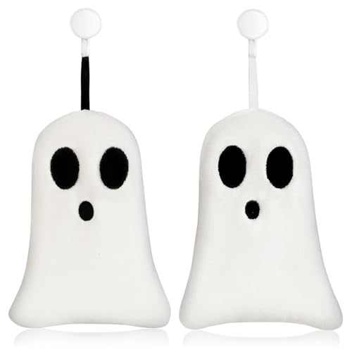 Quera 2 Pack Hand Towels Halloween Ghost Embroidered Premium Luxury Decor Bathroom Decorative Dish Towels Set for Drying, Cleaning, Cooking, Holiday Towels Gift Set