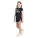 adidas Girls' Short Sleeve Cotton Scoop Neck Tee T-Shirt, Black with Multicolor