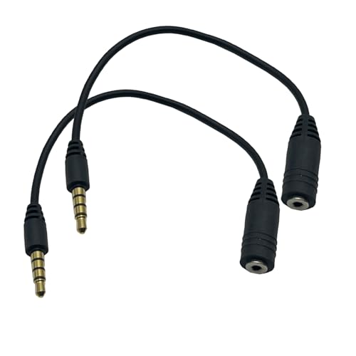 seadream 6 Inch 4-Pole 3,5 mm Macho a 2,5 mm Hembra alargador de Cable Adaptador de Audio de Auriculares estéreo Jack