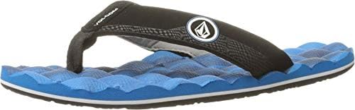 Volcom Boy's Recliner Youth Flip Flop Sandal, Marina Blue, 2 Big Kid