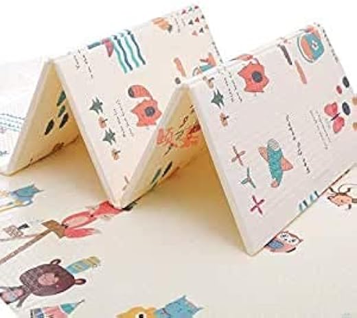 Baby Folding Mat Play Foam Crawl Waterproof Portable Kids Baby Toddler Outdoor or Indoor Use Non Toxic 6x6.5 FUT (Multi Co...