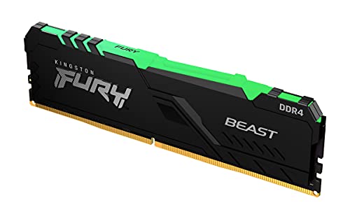 Image of Kingston FURY Beast RGB 32GB 3600MT /s DDR4 CL18 Desktop Memory Single Module | Infrared Syncing | Intel XMP | AMD Ryzen | Plug n Play | KF436C18BBA /32