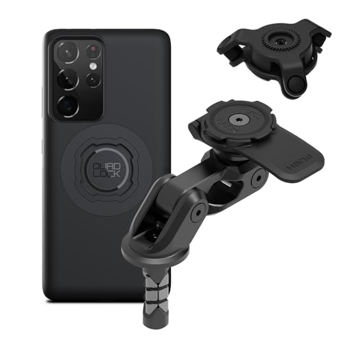 Image of Quad Lock Motorcycle Fork Stem Mount PRO Kit with Vibration Dampener and MAG Phone Case for Galaxy S21 Ultra