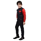 ZOLARIO 3 Piece Boys Suit for Kids Boys, Waistcoat, Pant, Tie and Shirt Set, Ideal for Wedding, Festivals & Birthday. (4-5 Years, Red)