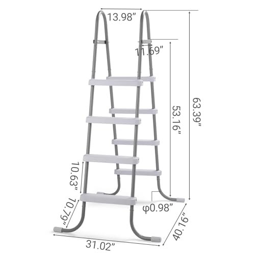 Escalera para piscina de 4 escalones hasta 52in altura miniatura 2