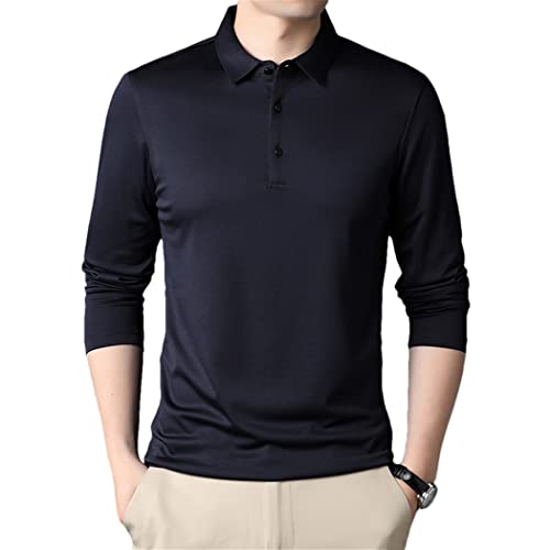 Polo classique haut de gamme manches longues ajusté pour homme en M