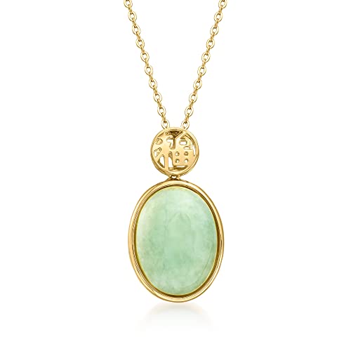 Ross-Simons Jade Good Fortune Pendant Necklace
