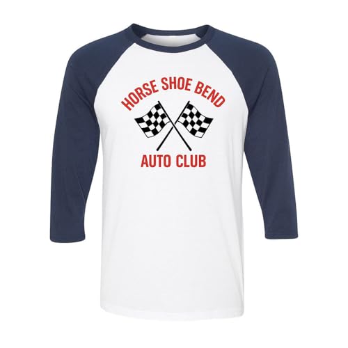 TeesAndTankYou Horse Shoe Bend Auto Club Project Movie Camiseta de béisbol raglán de tres cuartos de manga Unisex