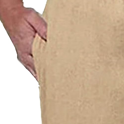 Pantalon de plage pour homme en lin à cordon de serrage