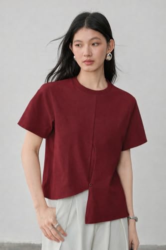 Image of Zilcon Woman Half Sleeve Round Neck Womens Tops Beach Vacation Fashion Clothes Casual Summer Spring Winter Fall Outfits Tops