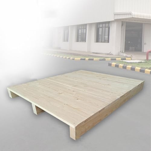 GOCHUSX Wooden Pallet with 4 Way Entry, Hardwood Platform Panel, Strong Sturdy Structure for Garage Warehouse Supermarket Basement Storage, Easy to Move(80x80x11cm-1PC)