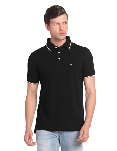 Image of Arrow Sport Men Regular fit Cotton Solid Short Sleeves Polo Shirt