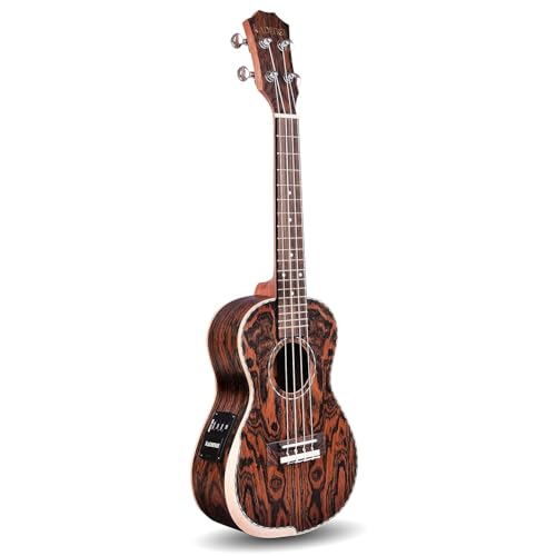 Image of Kadence Ukulele 24 inch inch Concert Size, Specially Crafted Exotic Wood Design, fluorocarbon strings Electric Acoustic Ukulele with EQ and Bag (KAD-UKSC-1013-N)