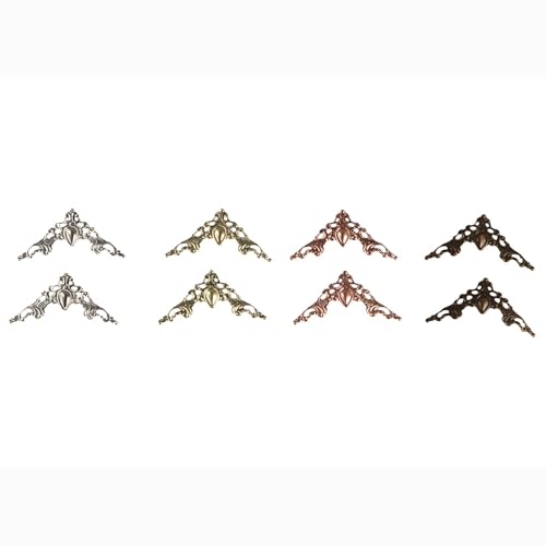 Image of 80Pcs Metal Book Corner Protector, 4 Colors Iron Guard Edge Cover Vintage Decorative Angle Protector for Album Scrapbooking Menu Diary Book Corners