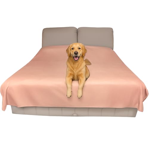 SILLY LEGACY Thin Reversible Waterproof Protective Cover or Liner for Bed or Couch (Queen Size 96 x 82 inch) for Dogs and Cats Babies; Incontinence Dirt Drool