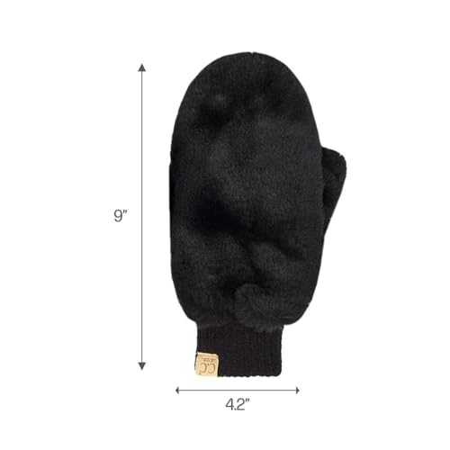Image of C.C Kids Faux Fur Sherpa Lined Convertible Mittens