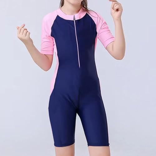 Girls Short Sleeve One Piece Swimsuits UPF 50+ | Rash Guard Sun Protection Bathing Suits for Kids Teens Beach Pool2