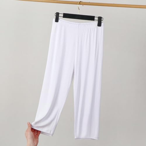 Petite Pants for Women Plus Size Elastic Waist Casual Capri Pants Summer Loose Pajamas Cropped Trouser Loungewear2