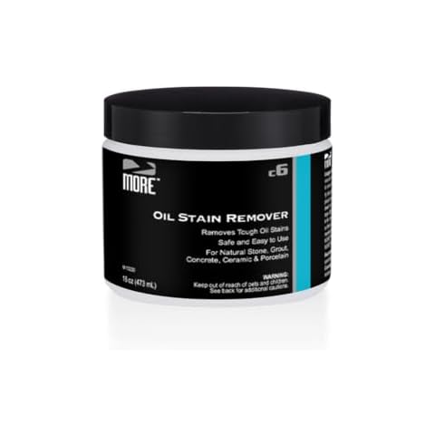 MORE Oil Stain Remover for Natural Stone - Remove Oil Stains from Granite, Marble, Grout, Ceramic, Porcelain, and Concrete Surfaces - Improved Formula [Pint / 16oz] Cover