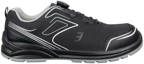 SAFETY JOGGER S3 X0600 Veiligheidsschoenen voor heren met stalen neus, antislip werkschoen voor dames, hoogwaardige lederen veiligheidsklog met stalen tussenzool, waterdicht, zwart, EU 36