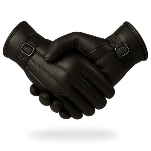 Image of TLN Genuine Leather Gloves for Men | Premium Soft & Warm Winter Gloves | Stylish Driving, Biking & Riding Gloves | Durable Hand Gloves for Outdoor, Motorcycle & Daily Use