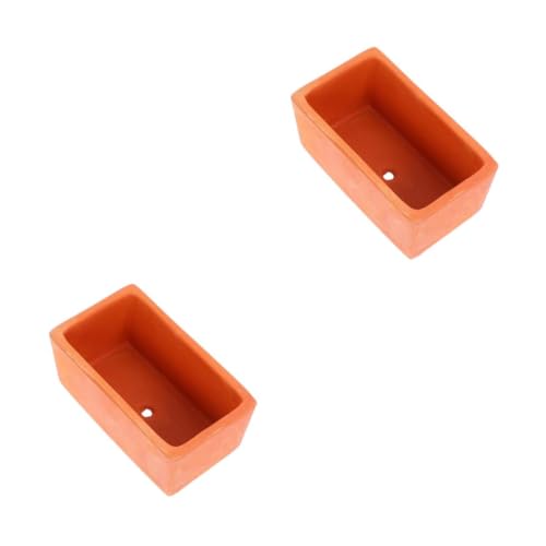 VICASKY 2 Pezzi Rettangolare in Terracotta Rossa Piccolo con Drenaggio Fioriera Resistente per Piante Bonsai e Piante da Contenitore Decorativo per e Davanzale