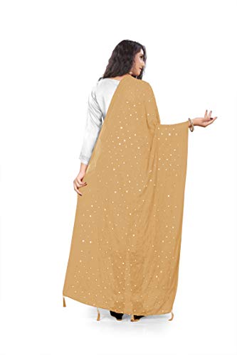 themilestocks Woman's Embroidered Chiffon Dupatta Scarf Shawl Wrap Soft Indian Bridal Wedding