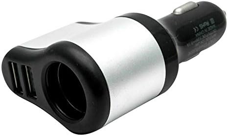 Riloer H84330S 3 in 1 Cigarette Lighter + 3.1A Dual USB Port Car Charger, Sliver - Image 3
