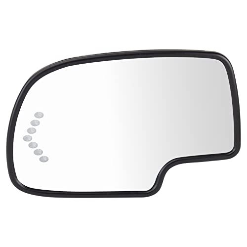 TRQ Driver Side Mirror Glass Heated Auto Dimming Blind Spot Turn Signal Compatible with 03-06 Chevrolet Silverado 1500 03-06 GMC Sierra 1500