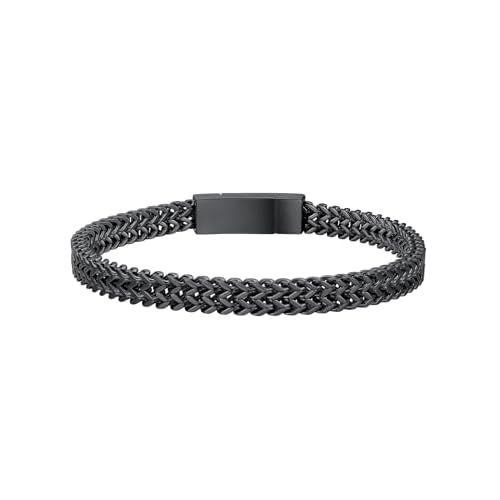 ChainsHouse Franco Chain Bracelets for Men, Cuban Link Bracelet for Husband Jewelry Black Men Accessories