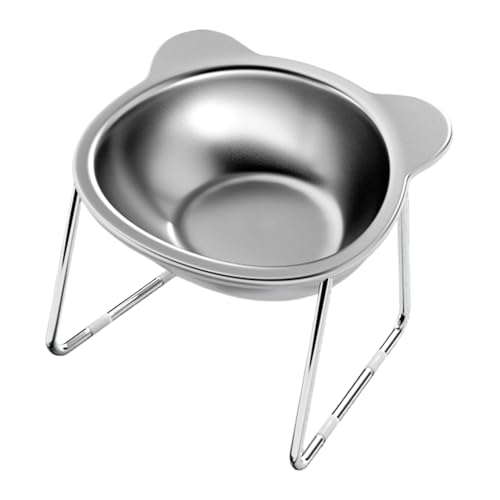 Ciotola Rialzata in Acciaio Inossidabile per Gatti - Ciotola per Cibo con Supporto Elevato