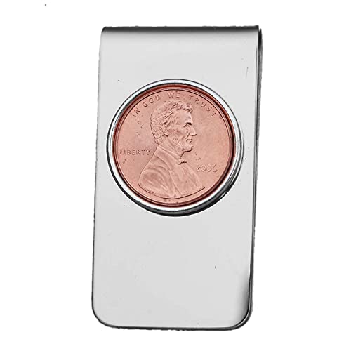 US 2006 Lincoln Small Cent BU Uncirculated Coin Stainless Steel Money Clip NEW - Lucky Penny