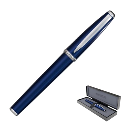 Stylo roller de luxe Monteverde avec sa laque bleu foncé et encre gel Schmidt