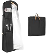 Syeeiex Borsa Porta Abiti Da Sposa 183 Cm, Copriabito A Tutta Lunghezza Con Cerniera E Pannello Trasparente, Bianco - 3