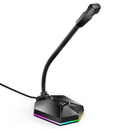 Microphone USB capacitif pour bureau avec éclairage LED dynamique - 4
