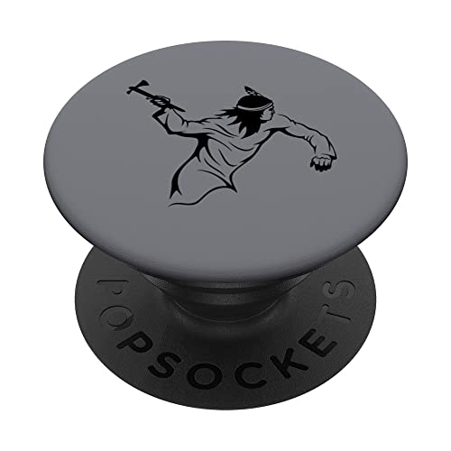 Native American Indian Warrior Tomahawk Southwest PopSockets Swappable PopGrip, Black