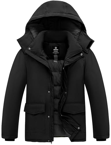 wantdo Men's Thicken Winter Coat Insulated Warm Parka Jacket Hooded Puffer Jacket